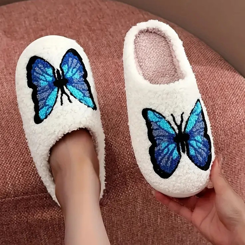 Embroidery Designer - SHAJI Unisexowe puszyste bawełniane kapcie z