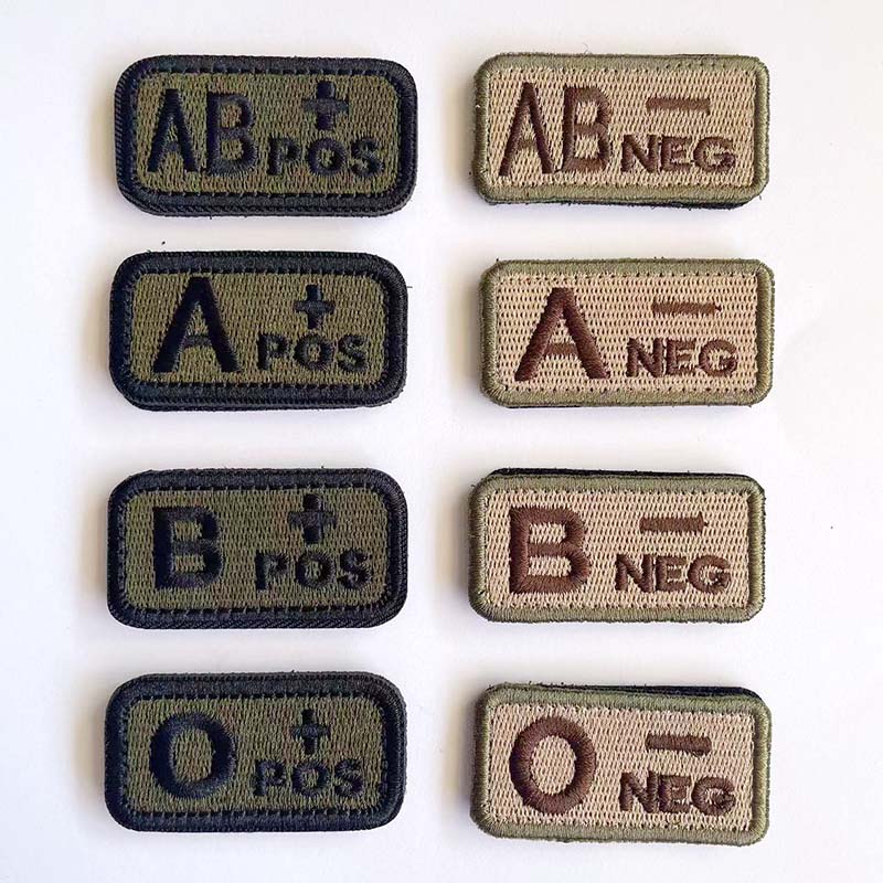 Embroidery Fonts - 1/2 SZT., Naszywki z grupami krwi