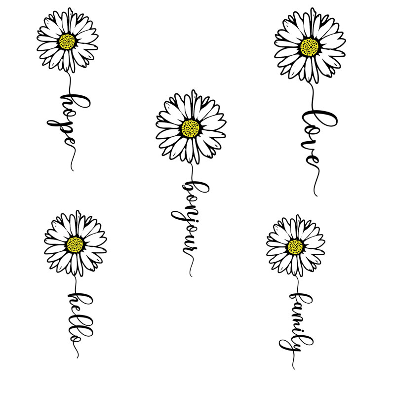Embroidery Fonts - Mała stokrotka ogonowa dostosuj litery naklejki