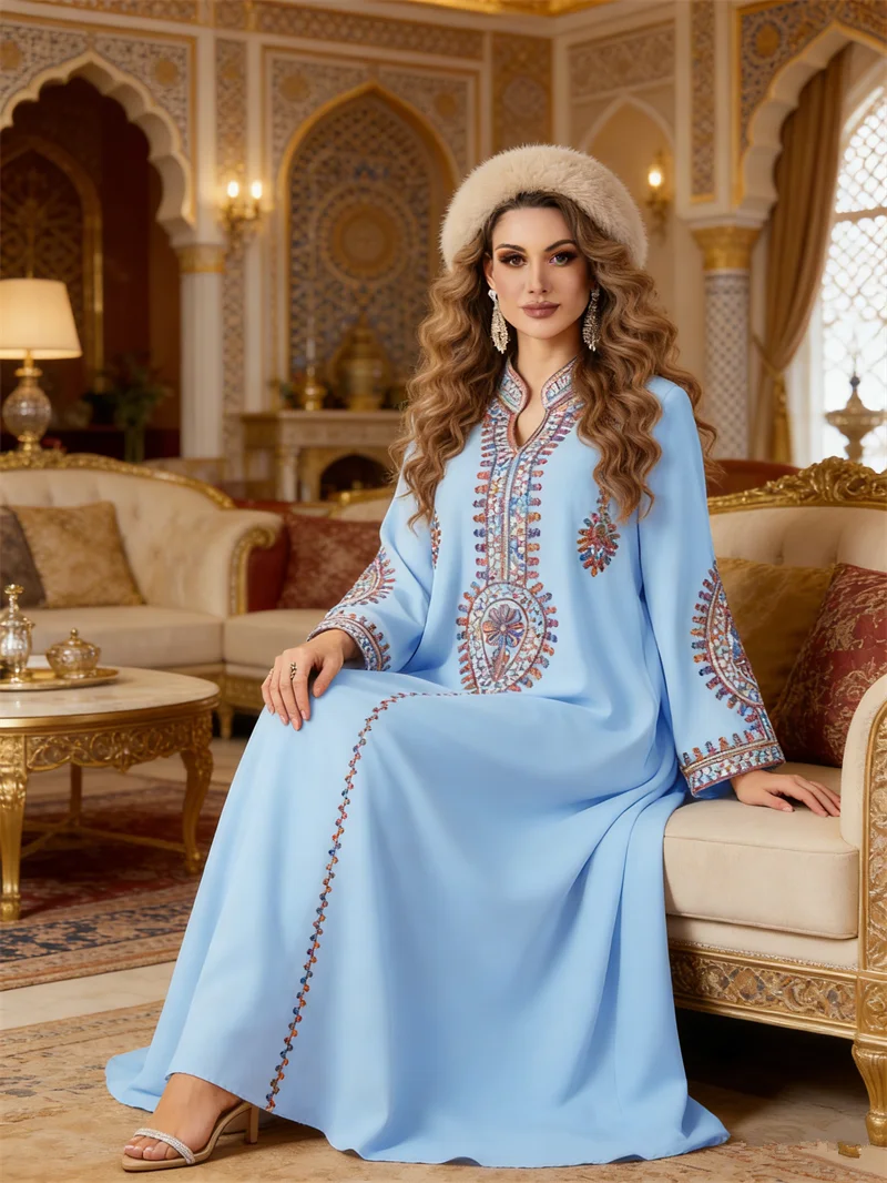 Embroidery Kebaya - Sukienka na Eid z haftem, damska