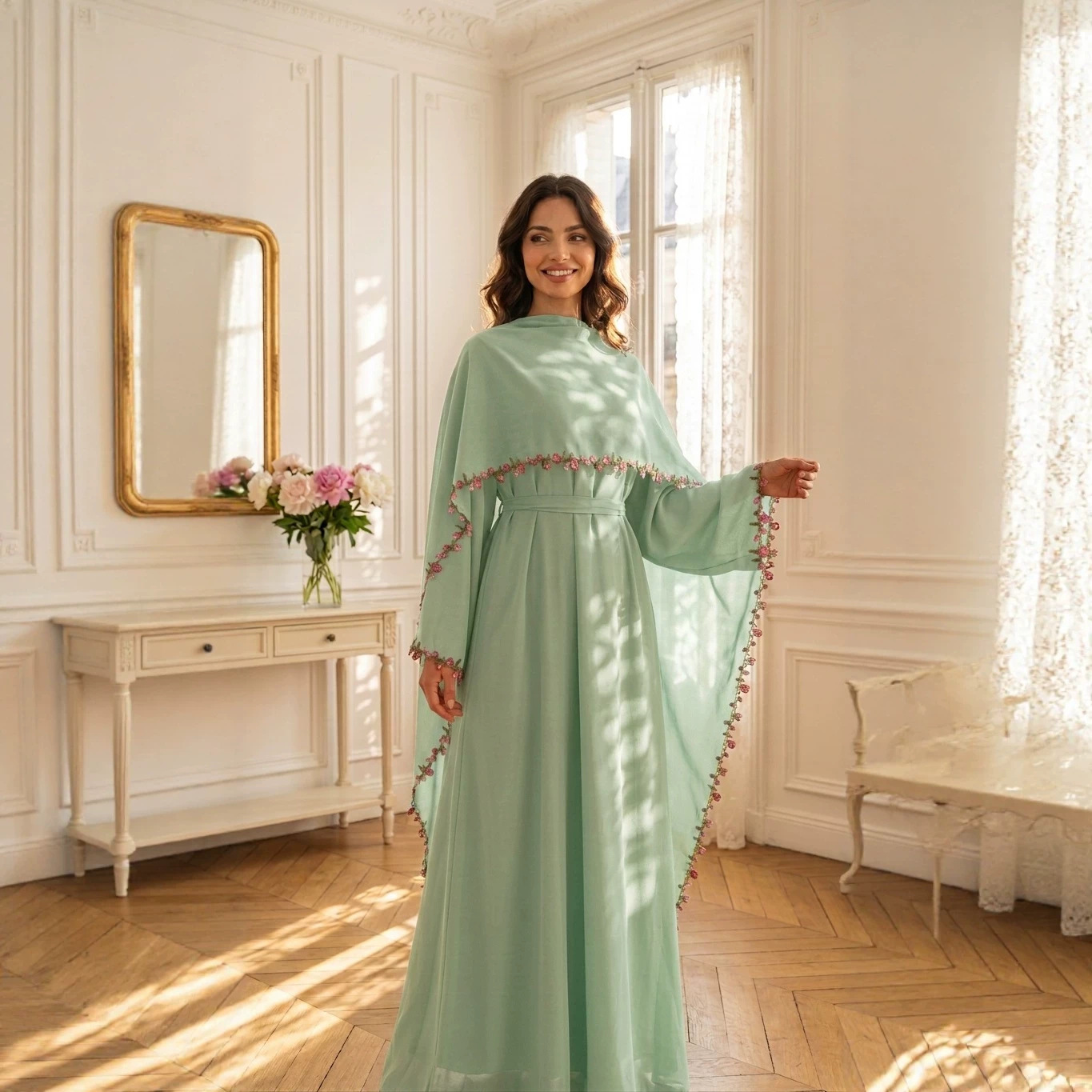 Eleganckie haftowane abaje, su – Embroidery Kebaya recenzja i cena