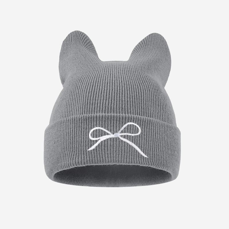 Czapka z dzianiny z uszami kot – Embroidery Cat recenzja i cena