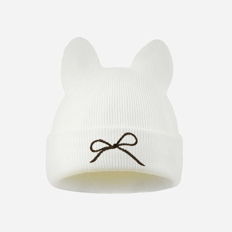 Czapka z dzianiny z uszami kot – Embroidery Cat recenzja i cena