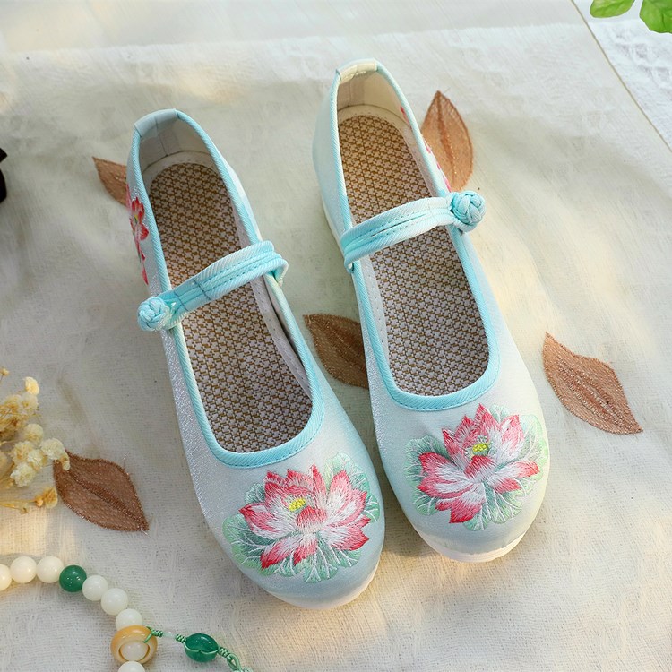 Damskie biało-zielone buty Mar – Embroidery Print recenzja i cena