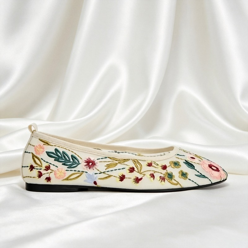 Okrągłe palce Mesh Ballet Flat – Embroidery Meaning recenzja i cena