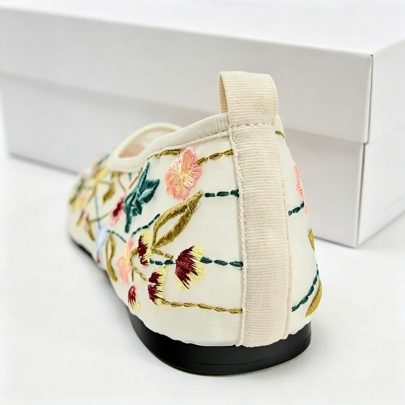 Okrągłe palce Mesh Ballet Flat – Embroidery Meaning recenzja i cena