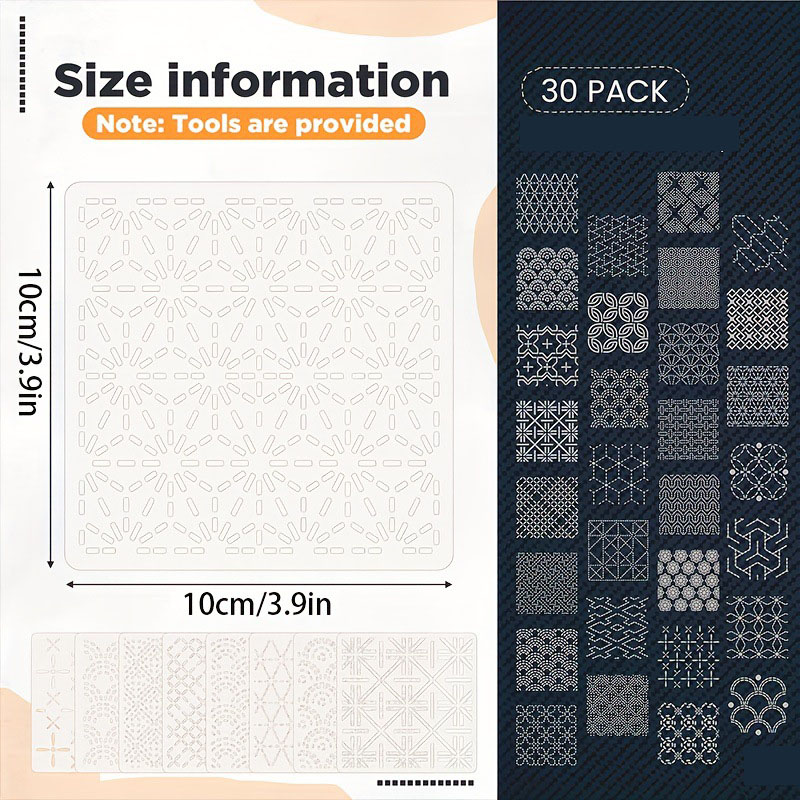 30 szt. Szablonów do haftu DIY – Embroidery Yarn recenzja i cena