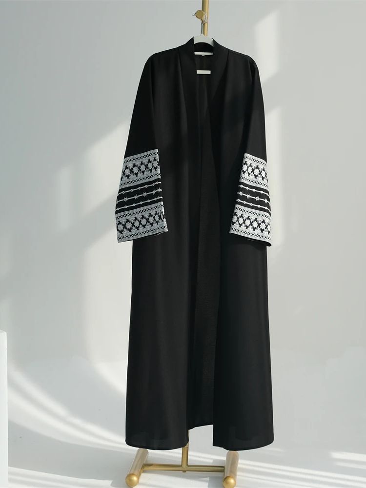 Ramadan Eid Black Open Kimono  – Embroidery Kebaya recenzja i cena