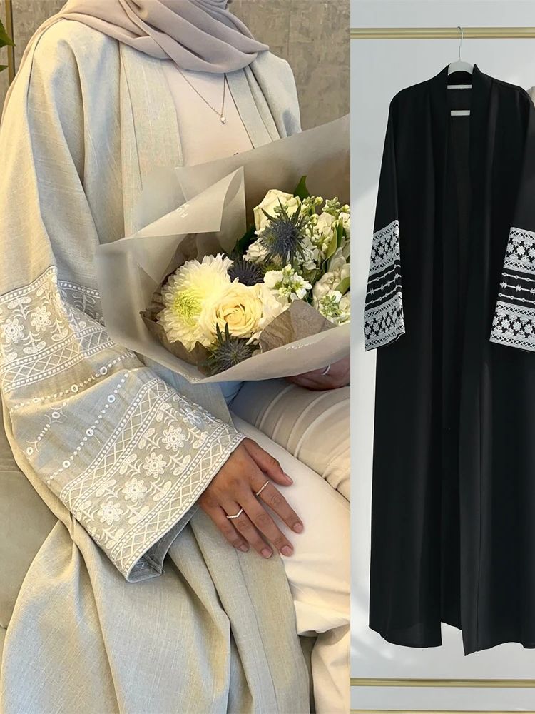 Ramadan Eid Black Open Kimono  – Embroidery Kebaya recenzja i cena