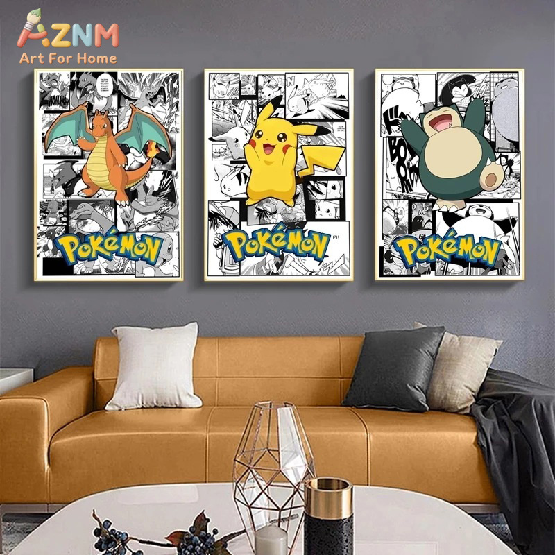 AZNM Pokemon Charizard Pikachu – Embroidery Wall Art recenzja i cena