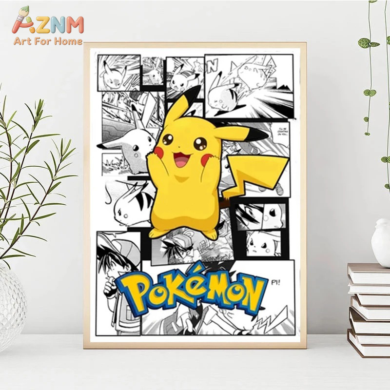 AZNM Pokemon Charizard Pikachu – Embroidery Wall Art recenzja i cena
